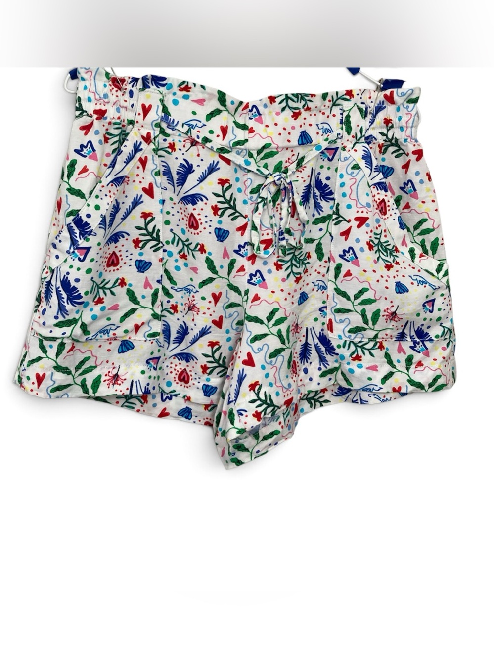 LOFT Botanical Print Linen Shorts Size Medium High Waist Cruise Beach Summer